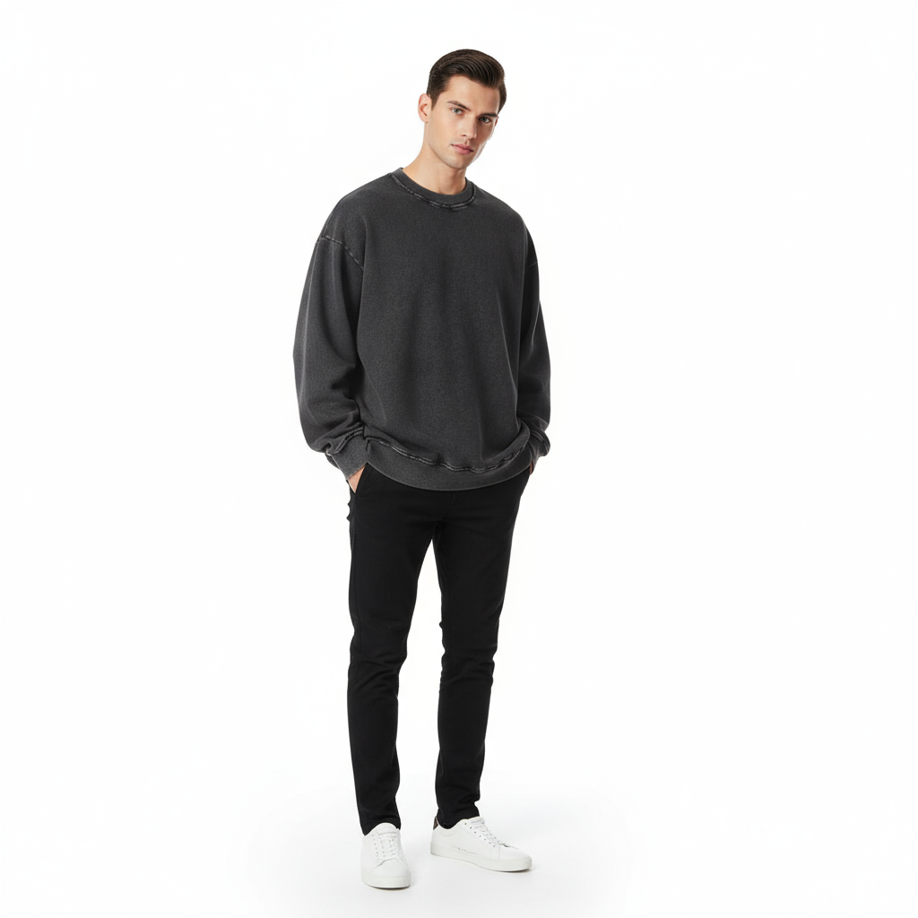 BENOÎT Snow Washed Oversized Sweatshirt