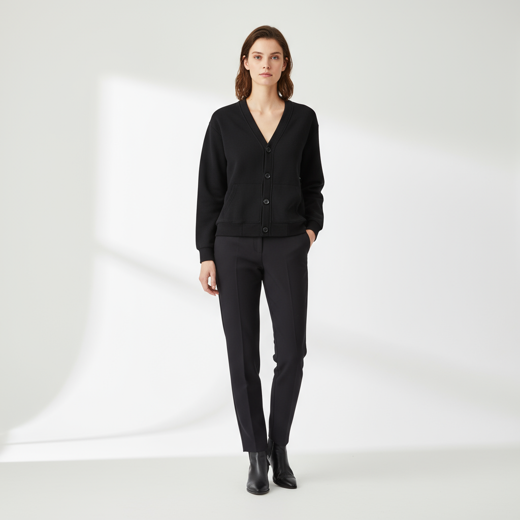 BENOÎT Snow Washed Sweat Cardigan