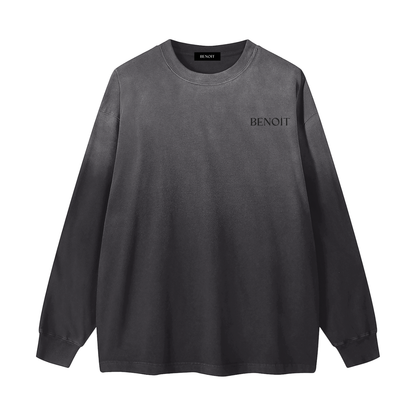 BENOÎT Gradient Washed Long Sleeve T-Shirt