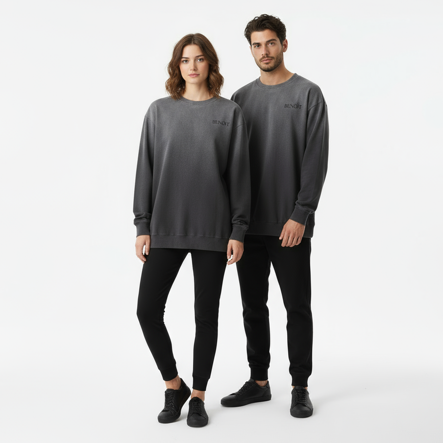 BENOÎT Gradient Washed Long Sleeve T-Shirt