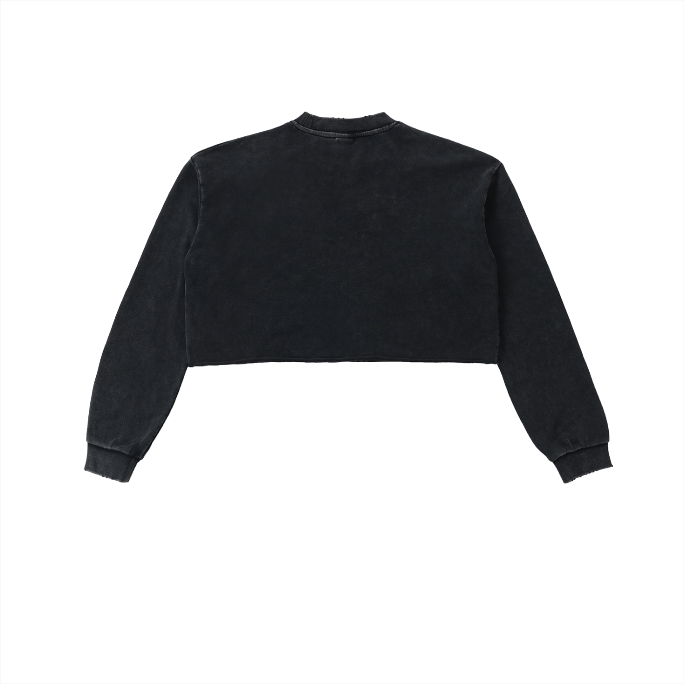 BENOÎT Snow Washed Raw Edge Cropped Sweatshirt