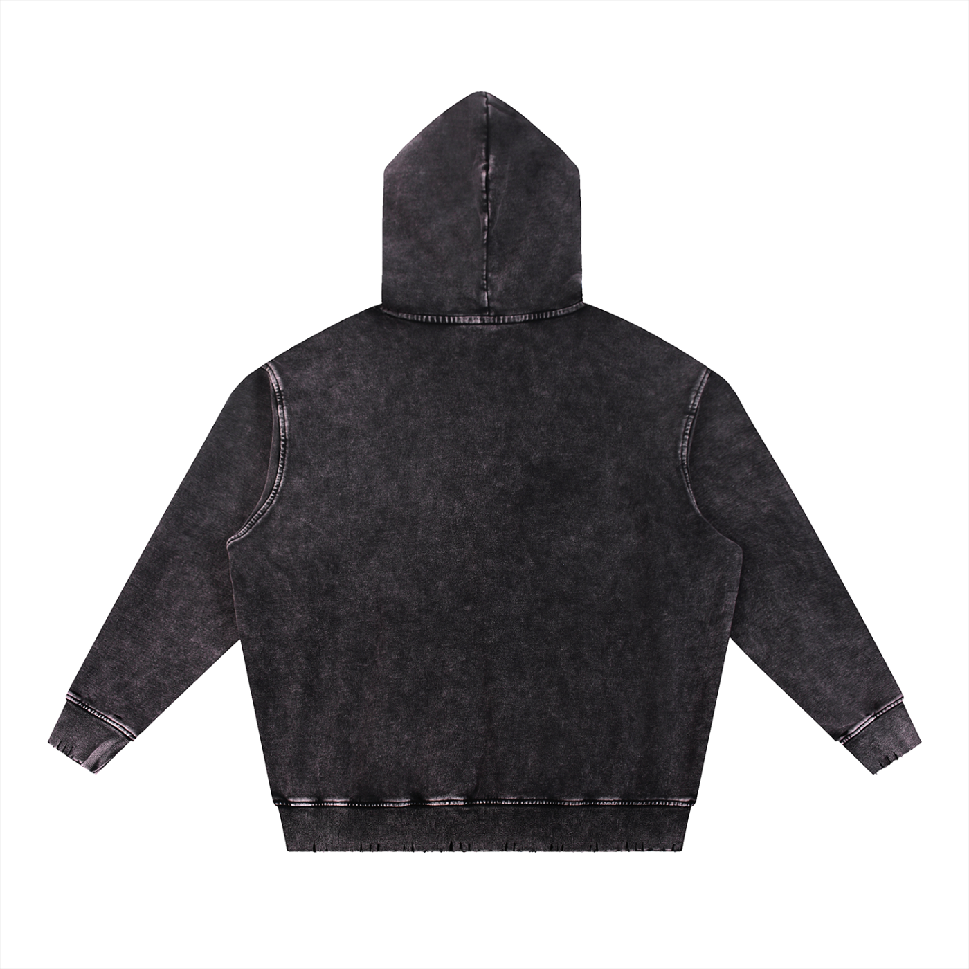 BENOÎT Snow Wash Hand-Frayed Heavyweight  Hoodie
