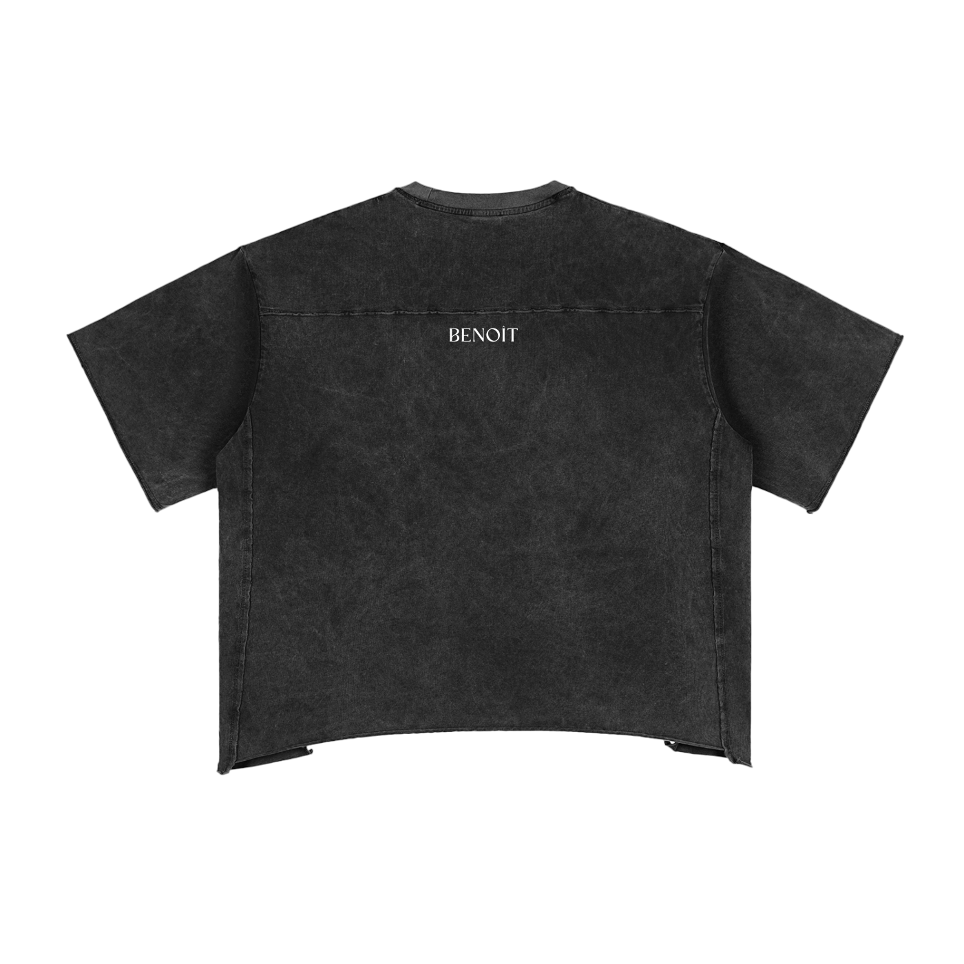 BENOÎT Raw Edge Snow Washed Boxy T-Shirt