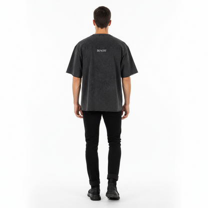 BENOÎT Raw Edge Snow Washed Boxy T-Shirt
