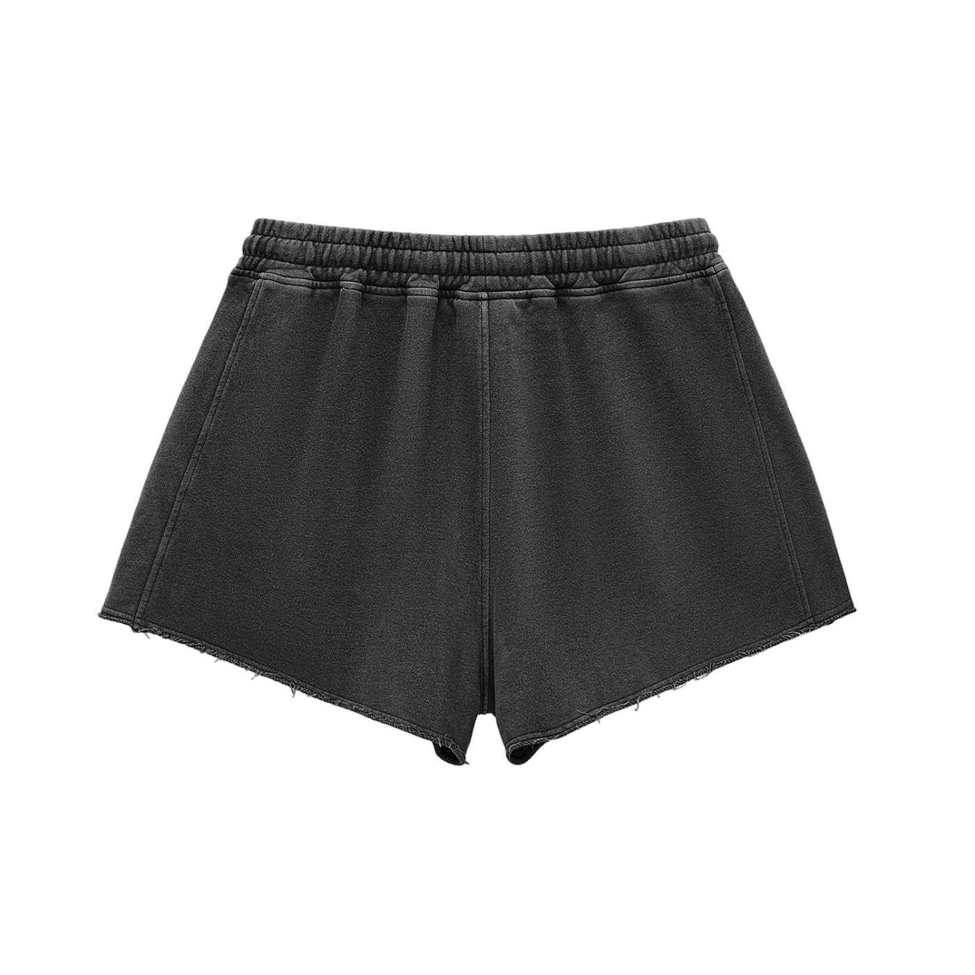 BENOÎT Snow Washed Raw Edge Drawstring Shorts