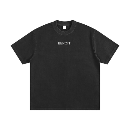BENOÎT Heavyweight Vintage Washed Frayed T-Shirt