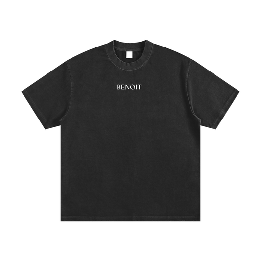 BENOÎT Heavyweight Vintage Washed Frayed T-Shirt