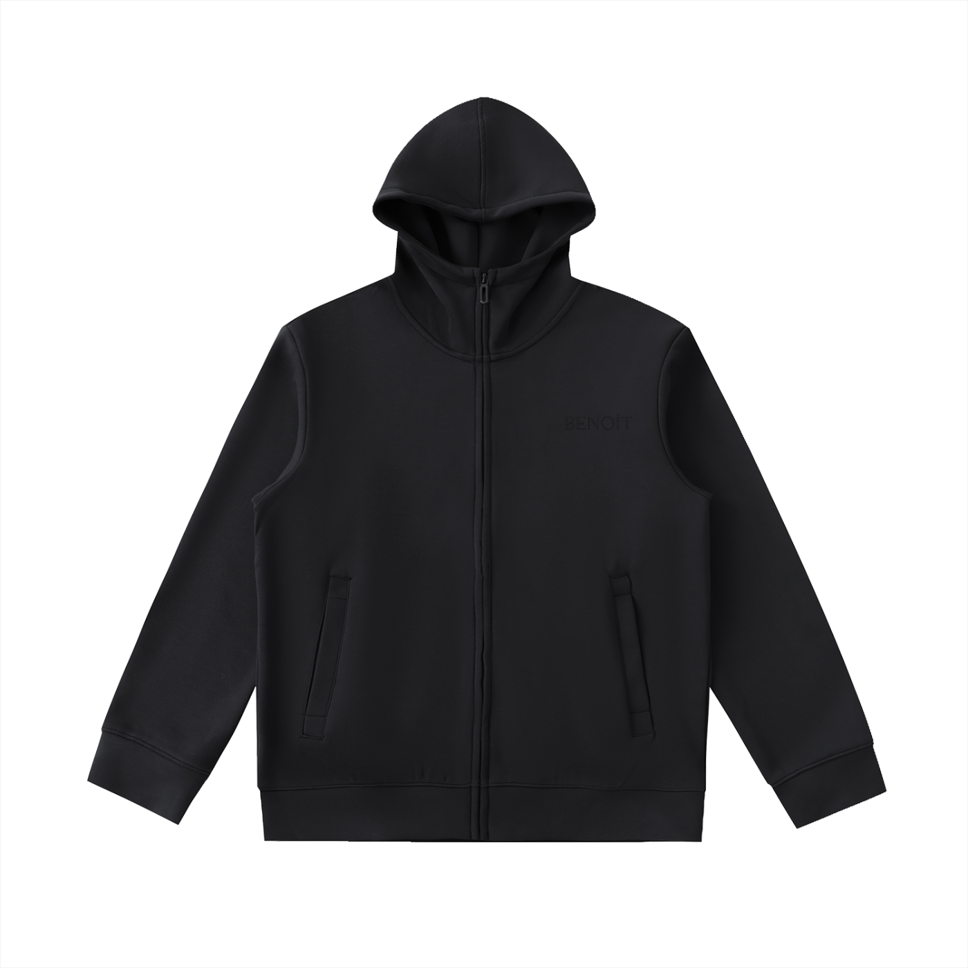 BENOÎT Essential Heavyweight High Neck  Zip-Up Hoodie