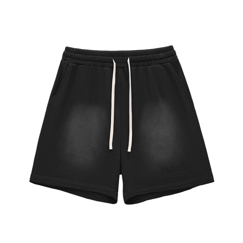 BENOÎT Sun Fade Raw Edge Cotton Shorts