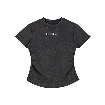 BENOÎT Vintage Washed Bodycon Cotton T-Shirt