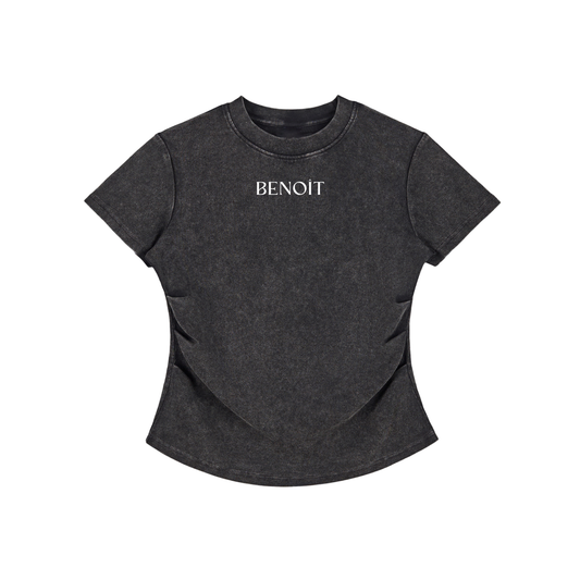 BENOÎT Vintage Washed Bodycon Cotton T-Shirt