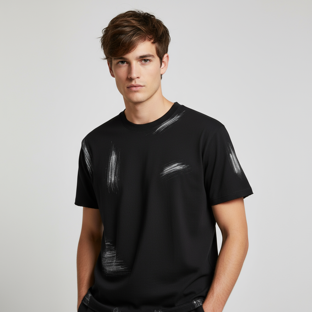 BENOÎT Hand Brushed Cotton T-Shirt