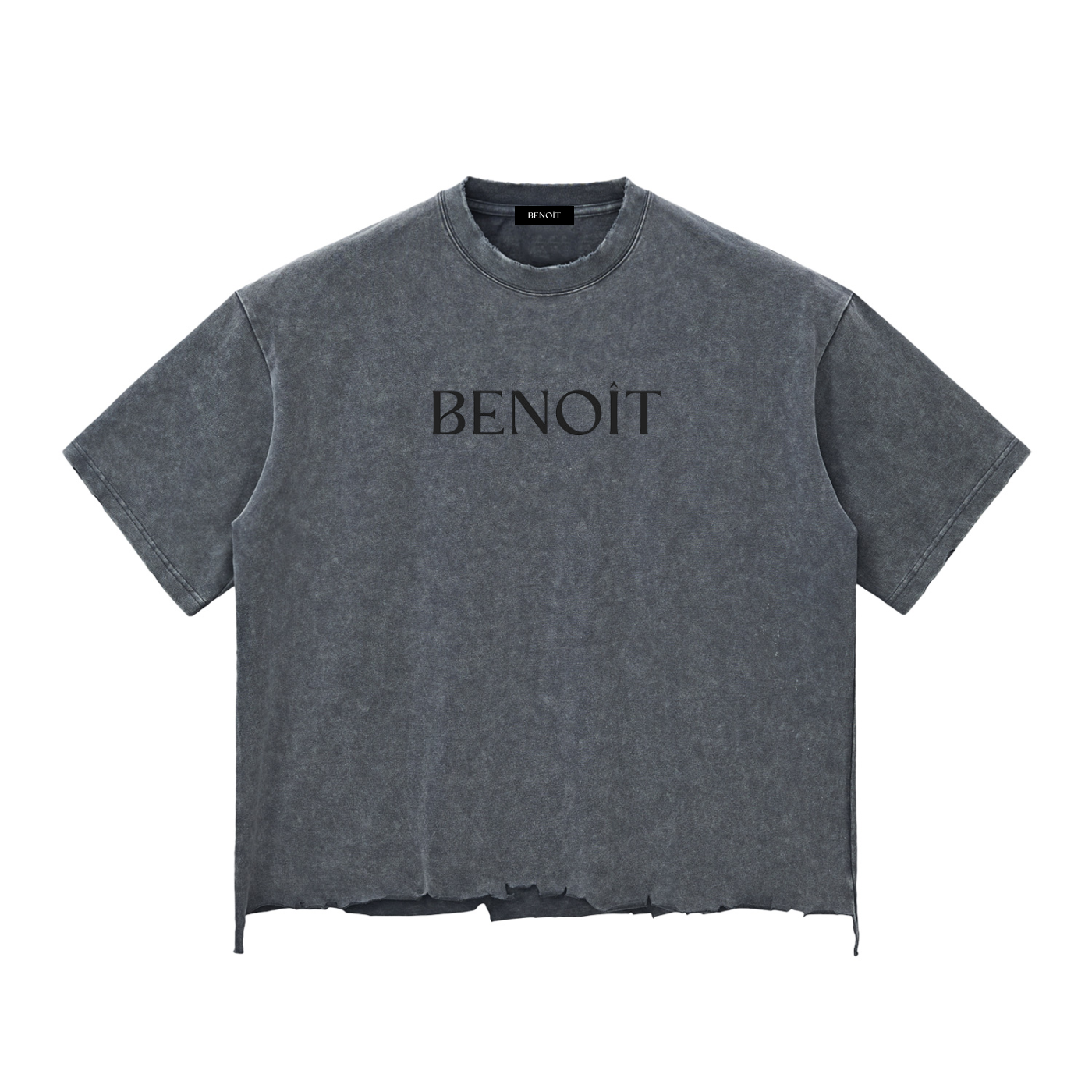 BENOÎT Snow Wash Raw-Hem Boxy T-shirt