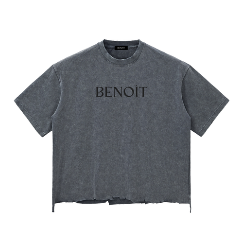 BENOÎT Snow Wash Raw-Hem Boxy T-shirt