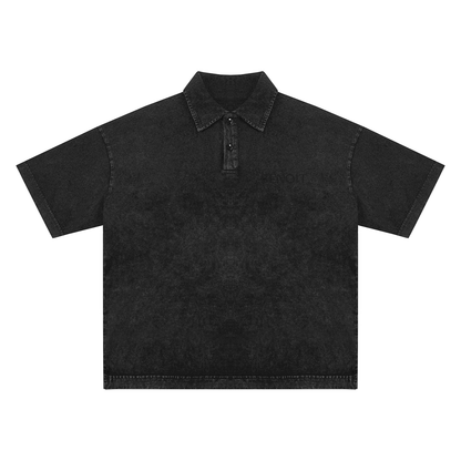 BENOÎT Heavyweight Snow-Washed Polo T-Shirt