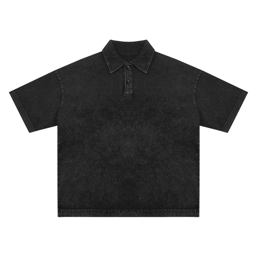 BENOÎT Heavyweight Snow-Washed Polo T-Shirt