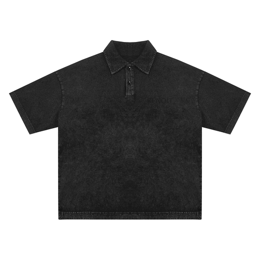 BENOÎT Heavyweight Snow-Washed Polo T-Shirt