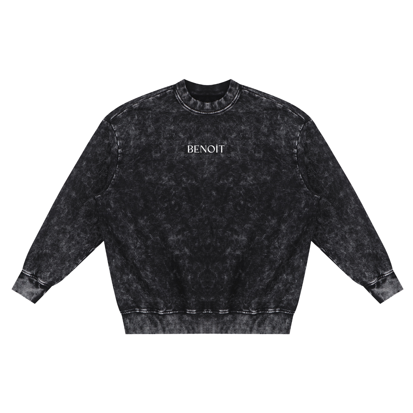 BENOÎT Snow Washed Hand-Frayed Sweatshirt
