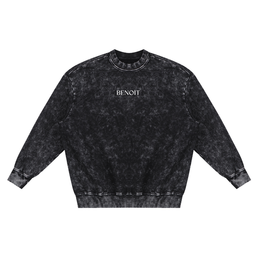BENOÎT Snow Washed Hand-Frayed Sweatshirt
