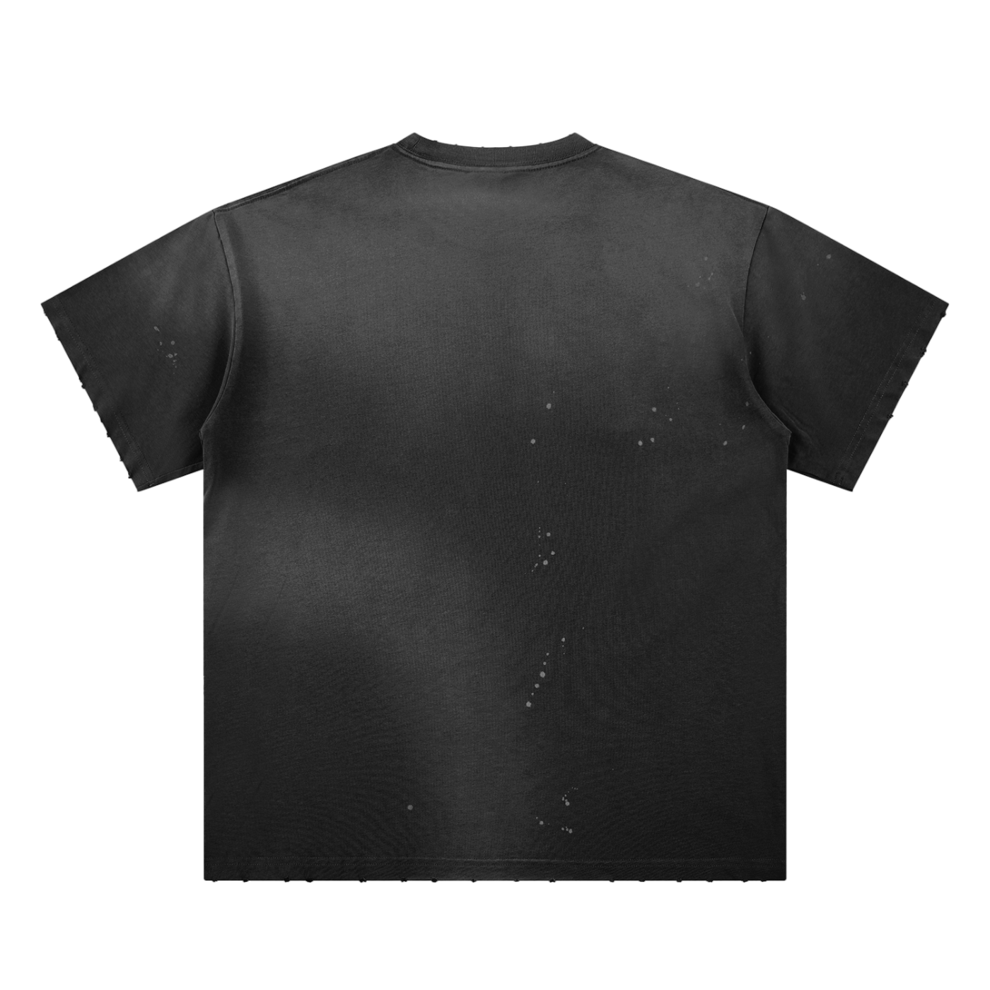 BENOÎT Hand-Frayed Sunfade Paint Splatter T-Shirt