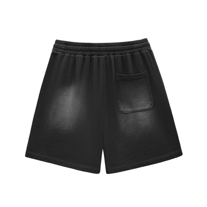 BENOÎT Sun Fade Raw Edge Cotton Shorts