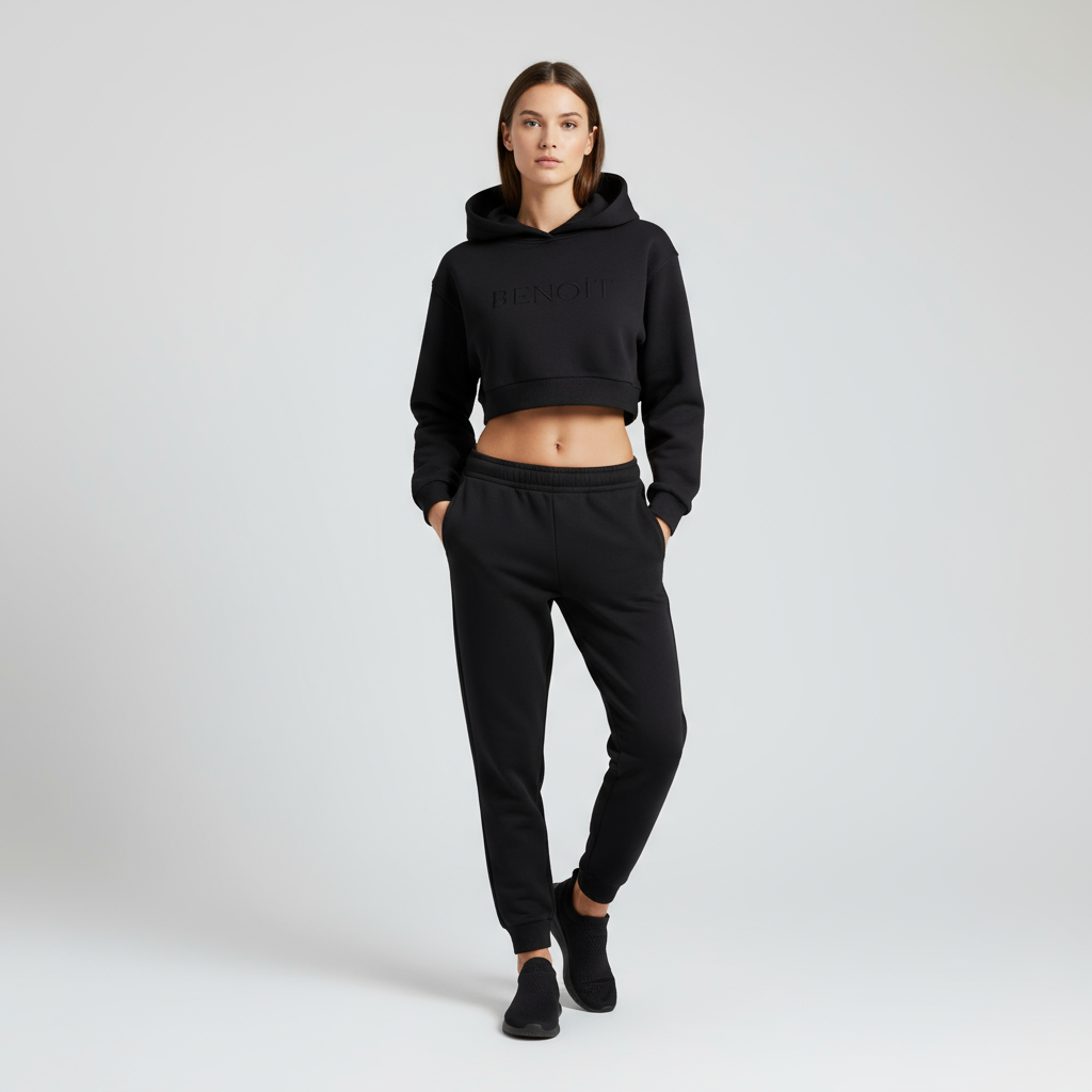 BENOÎT Essential Cropped Hoodie