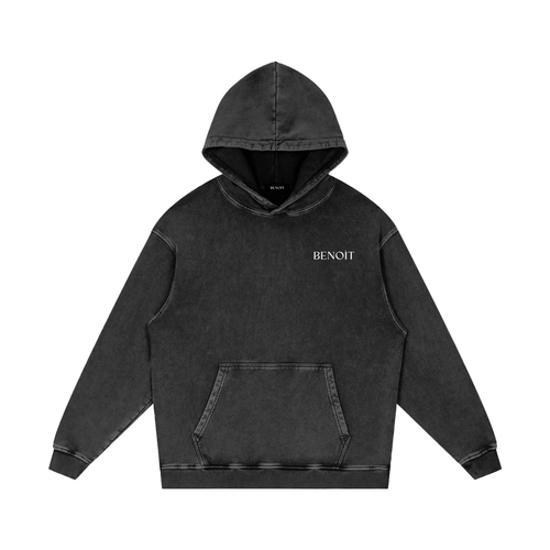 BENOÎT Snow Washed Loose Cotton Hoodie