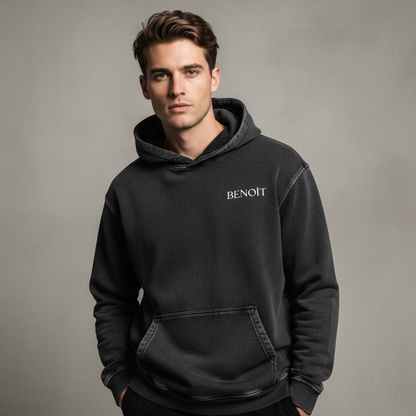 BENOÎT Snow Washed Loose Cotton Hoodie