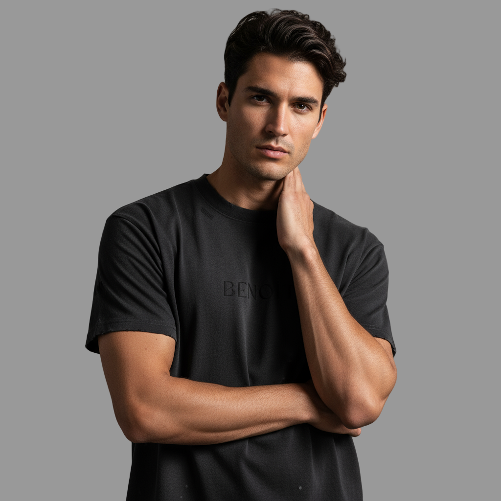 BENOÎT Hand-Frayed Sunfade Paint Splatter T-Shirt