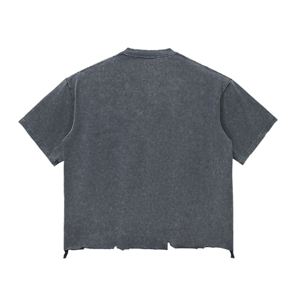 BENOÎT Snow Wash Raw-Hem Boxy T-shirt