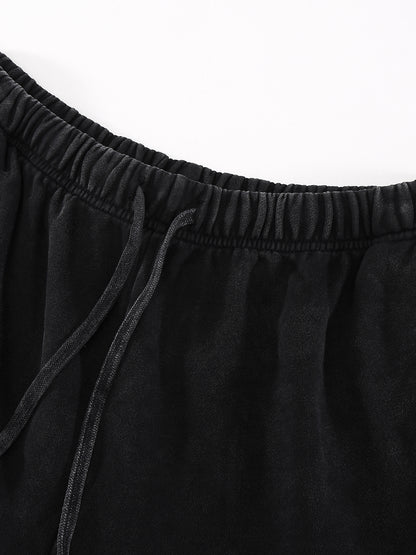 BENOÎT Snow Washed Raw Hem Shorts