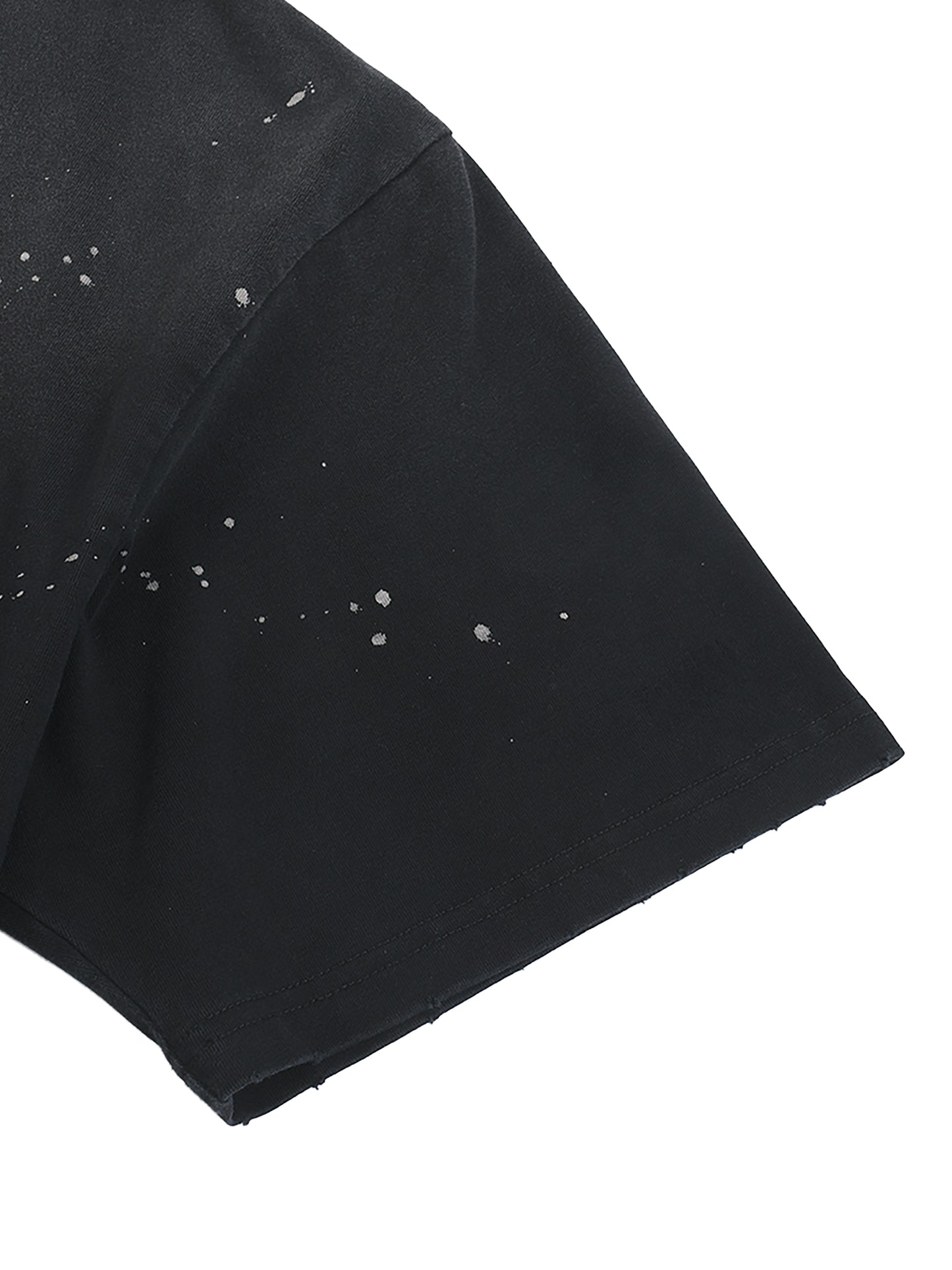 BENOÎT Hand-Frayed Sunfade Paint Splatter T-Shirt