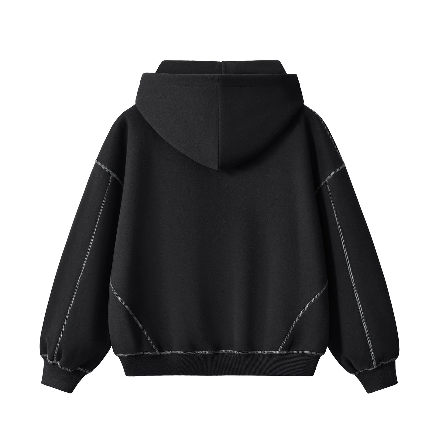 BENOÎT Contrast-Stitched Boxy Fleece Hoodie