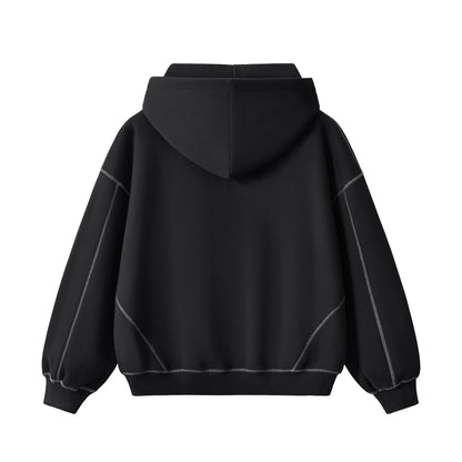 BENOÎT Contrast-Stitched Boxy Fleece Hoodie