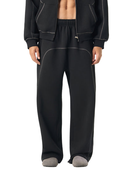 BENOÎT Contrast-Stitched Fleece Sweatpants