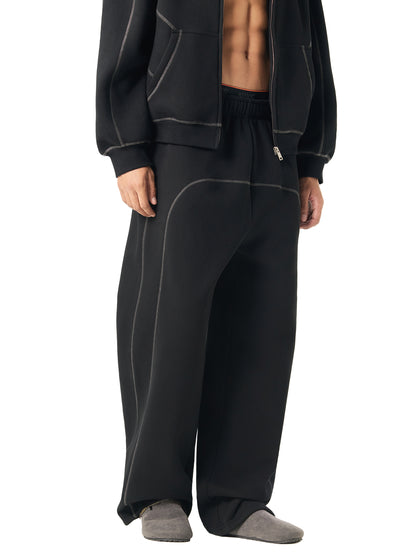 BENOÎT Contrast-Stitched Fleece Sweatpants